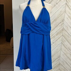 Jaclyn Smith royal blue one piece swimsuit, swim dress 14